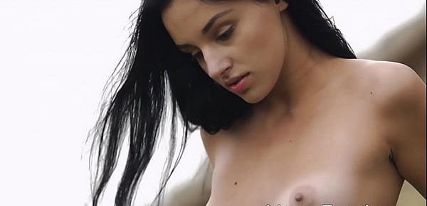  Erotic slow motion of teenage model at a photo session